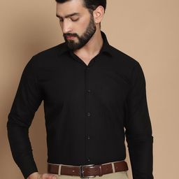 TAG 7 Straight Fit Spread Collar Long Sleeves Twill Weave Pure Cotton Formal Shirt-image-81