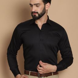 TAG 7 Straight Fit Spread Collar Long Sleeves Satin Cotton Formal Shirt-image-83