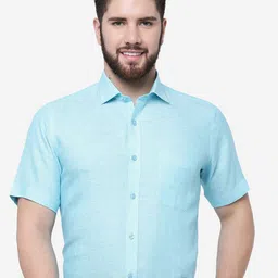 JADE BLUE Men Regular Fit Comfort Linen Formal Shirt-image-49