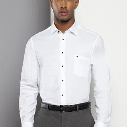 Tommy Hilfiger Spread Collar Long Sleeves Pure Cotton Formal Shirt-image-64