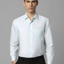 Luxure by Louis Philippe Classic Opaque Cotton Formal Shirt-picture-32