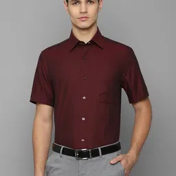 Louis Philippe Men Maroon cotton Formal Shirt-image-22