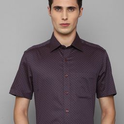 Louis Philippe Men Purple Printed Pure Cotton Formal Shirt-image-37