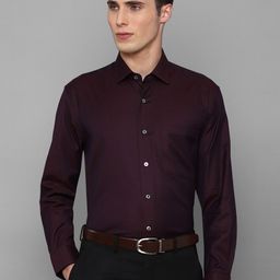 Luxure by Louis Philippe Men Purple Comfort Printed Cotton Formal Shirt-image-26