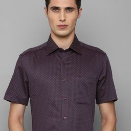 Louis Philippe Men Purple Printed Pure Cotton Formal Shirt-image-86