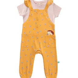JusCubs Girls Printed Cotton Straight-Leg Dungaree With T-Shirt-picture-19