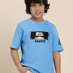 Kids Ville Boys Naruto Printed Round Neck Short Sleeves Cotton Regular T-shirt-picture-38