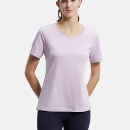 Jockey Cotton Rich Relaxed Fit Solid Curved Hem Styled T-Shirt-image-25