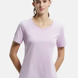 Jockey Cotton Rich Relaxed Fit Solid Curved Hem Styled T-Shirt-18