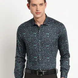 Turtle Modern Slim Fit Floral Opaque Printed Cotton Formal Shirt-image-82