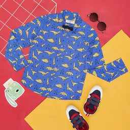 Pantaloons Junior Boys Conversational Printed Cotton Party Shirt-11