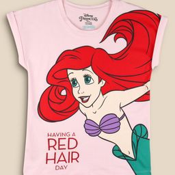 Kids Ville Girls Disney Princess Print Pure Cotton T-shirt-image-49