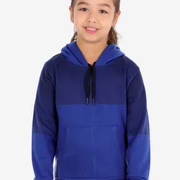 ahhaaaa Girls Blue Hooded Sweatshirt-image-6