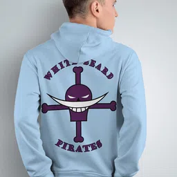 Crazymonk White Beard Pirates Printed Hooded Cotton Sweatshirt-image-54