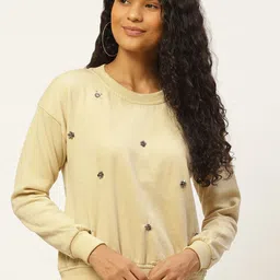 Belle Fille Women Beige Embelished Sweatshirt-image-23