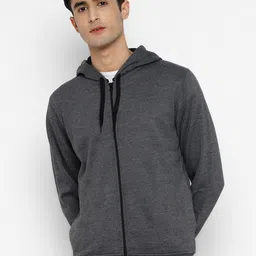Alan Jones Men Solid Hooded Front-Open Sweatshirt-image-54