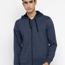 Alan Jones Men Solid Hooded Front-Open Sweatshirt-picture-13