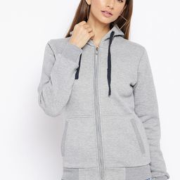 Spirit Women Grey Hooded Sweatshirt-image-1
