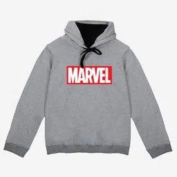 YK Marvel Boys Grey Printed Hooded Sweatshirt-image-50