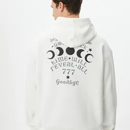 Koton Typography Printed Hooded Pullover Sweatshirt-image-66