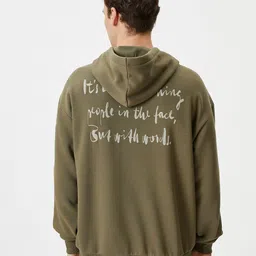 Koton Typography Printed Hooded Cotton Pullover Sweatshirt-image-89