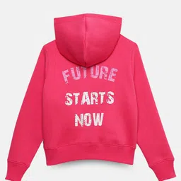 mackly Girls Typography Printed Hooded Cotton Pullover-image-61