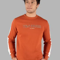 TIM PARIS Typography Printed Long sleeves Cotton Pullover-image-68