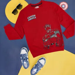 Pantaloons Junior Boys Captain America Printed Cotton Pullover-picture-10