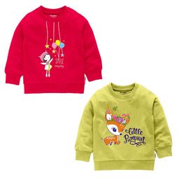 BAESD Girls Pack of 2 Graphic Printed Cotton Pullover Sweatshirts-57