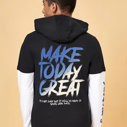 Coolsters by Pantaloons Boys Typography Printed Hooded Cotton Front open Sweatshirt-53