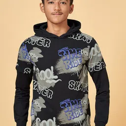 Coolsters by Pantaloons Boys Typgraphy Printed Hooded Cotton Pullover-image-66