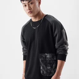 The Souled Store Black Round Neck Printed Cotton Sweatshirt-image-31