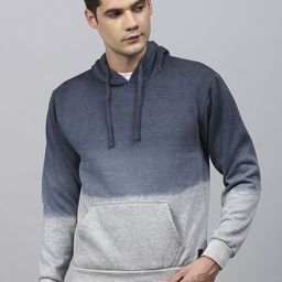 Campus Sutra Men Blue Colourblocked Hooded Sweatshirt-image-39
