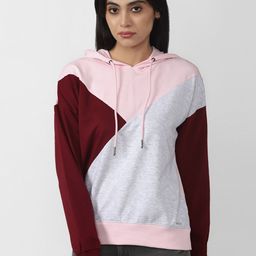 Van Heusen Woman Colourblocked Hood Long Sleeves Cotton Pullover Sweatshirt-image-5