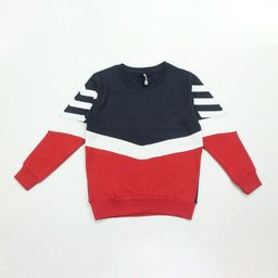 Maniac Boys Navy Blue & Red Colourblocked Sweatshirt-56