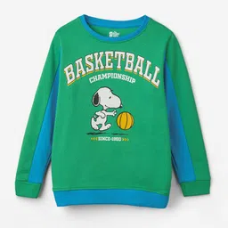 The Souled Store Boys Green Snoopy Printed Long Sleeves Pullover-picture-42
