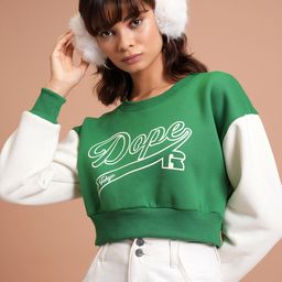 Tokyo Talkies Green Printed Pullover Sweatshirt-image-48