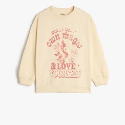 Koton Girls Typography Printed Round Neck Pullover-picture-5
