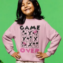 KINSEY Girls Mickey & Minnie Printed Fleece Sweatshirt-image-51