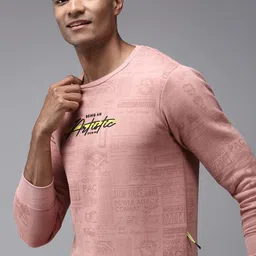 SHOWOFF Men Pink Printed Polyester Sweatshirt-image-47