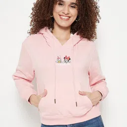 Madame Mickey Mouse Printed Hooded Cotton Pullover-image-44