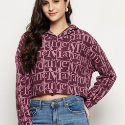 Madame Typography Printed Hooded Cotton Sweatshirt-image-57