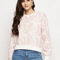 Madame Abstract Printed Long Sleeves Sweatshirt-13