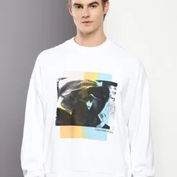 Calvin Klein Jeans Graphic Printed Pure Cotton Pullover Sweatshirt-picture-26