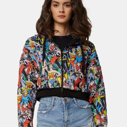 The Souled Store Women Black Cotton Hooded Oversized Sweatshirt-picture-17