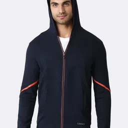 Van Heusen Men Black Solid Hooded Neck Media Pocket Sweatshirt-image-23