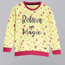 3PIN Girls Yellow & Pink Printed Cotton Sweatshirt-image-75