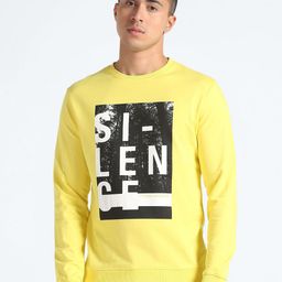 Flying Machine Typography Printed Pure Cotton Pullover Sweatshirt-image-86
