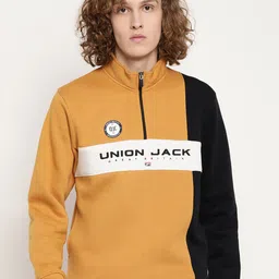 Octave Men Yellow Printed Fleece Sweatshirt-picture-25