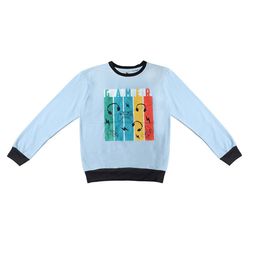 TINY HUG Boys Blue Printed Anti Odour Sweatshirt-90